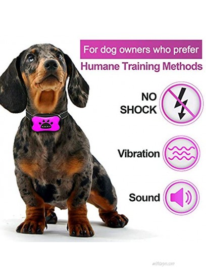 Pawious Bark Collar for Dogs Humane No Shock Anti Barking Collar Sound and Vibration 7 Sensitivity Levels for Small Medium and Large Dogs