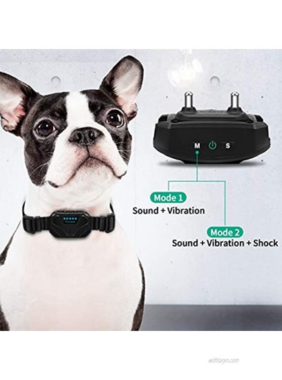 pueikai Rechargeable Bark Collar for Medium and Large Dogs Bark Collar with Sound Vibration and Shock Automatic Action Without Remote Easy to Use No Bark Training Collar