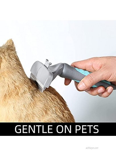 DongxiTech Undercoat Deshedding Tools for Dogs Deshedding Brush for Dogs Removes Loose Hair Up to 95% and Combats Dog Shedding. Pets Self Cleaning Brush