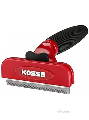 Kosse Professional Pet Deshedding Tool with Fur Ejector Grooming Brush Effectively Reduces Shedding by up to 90% Grooming Comb for Cats and Dogs