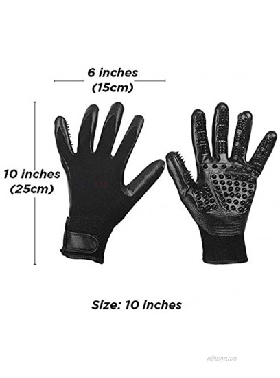 Meric Pet Grooming Glove for Dogs Cats and Horses Reduce Stress For You And Your Pet Reduce Allergens Reduce Hairballs and Hair on Furniture and Clothes Easy to Use and Clean