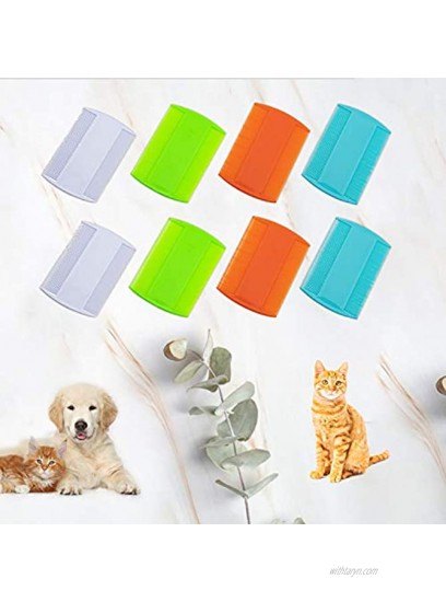 AUEAR 12 Pack Plastic Pet Comb Flea Lice Combs Dog Cat Double Sided Fine Tooth Flea Hair Combs Pet Hair Grooming Combs 4 Colors
