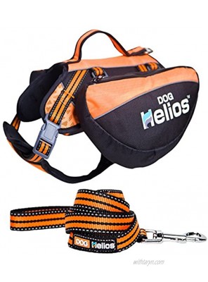 DOGHELIOS Freestyle 3-in-1 Explorer Sporty Fashion Convertible Pet Dog Backpack Harness and Leash Medium Orange