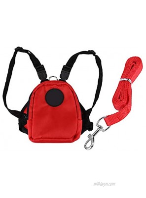 Yolispa Small Dog Pet Backpack Adjustable Buckle Snack Storage Bag Harness with Lead Leash for Carriers Outdoor Travel
