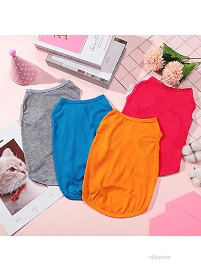 12 Pieces Dog Shirts Pet Puppy Blank Clothes Breathable Dog Plain Shirts Summer Soft Dog T-Shirt Cute Vest Dog Shirts Apparel for Dog Cats Puppy Pet 11 Colors