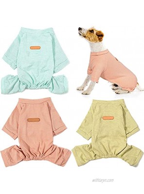 3 Pieces Dog Pajama Puppy Rompers Pet Jumpsuit Doggie Cotton Onesies Puppy Bodysuits for Pet Puppy Dog Cat XX-Large