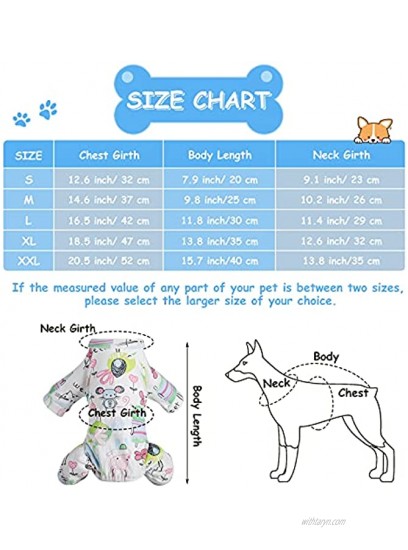 3 Pieces Puppy Pajamas Adorable Dog Onesies Soft Puppy Rompers Pet Cozy Bodysuits Clothes for Pet Small Medium Dogs S