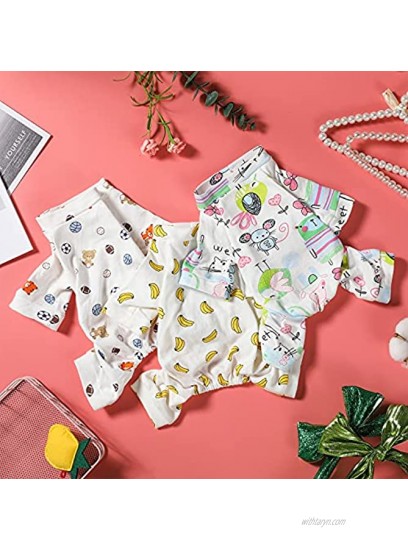 3 Pieces Puppy Pajamas Adorable Dog Onesies Soft Puppy Rompers Pet Cozy Bodysuits Clothes for Pet Small Medium Dogs S