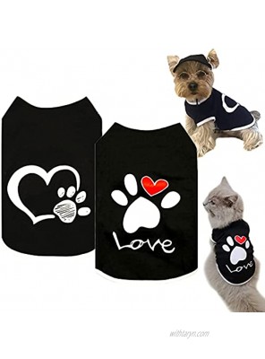 Brocarp Dog Shirt Puppy Vest 2 Pack Pet Clothes Doggy Tshirt Costume Dog Outfit for Small Extra Small Medium Large Boy Girl Dogs Cats Kitten Cotton Clothing Apparel Soft and Breathable