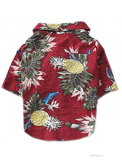 CT COUTUDI Hawaiian Dog Shirts Aloha Dog Shirt Pet Summer Cool Summer Flower Pineapple Shirt for Small to Medium Puppy Dog Cat