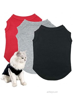Dog Shirts Pet Clothes Blank Clothing 3pcs Puppy Vest T-Shirt Sleeveless Costumes Doggy Soft and Breathable Apparel Outfits for Small Extra Small Medium Dogs and Cats