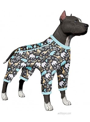 LovinPet Large Dog Clothes Hippos Zoo Cozy Dog Pajamas Slim fit Lightweight Pullover Pajamas Full Coverage Dog pjs Please REASE Size Chart Before Ordering
