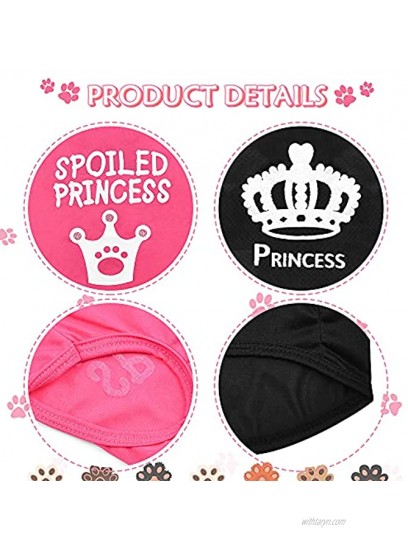 Sebaoyu Dog Clothes for Small Dogs Girl Puppy Shirt Summer Doggie Clothing Apparel Cat Outfits Crown Pattern Costume for Medium,Large Breed Set of 2