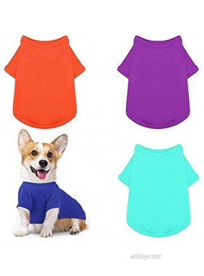 URATOT 4 Pack Dog Shirt Soft Pet Clothes Breathable Puppy Apparel Dog Blank T-Shirt for Small and Medium Dogs and Other Pets Large