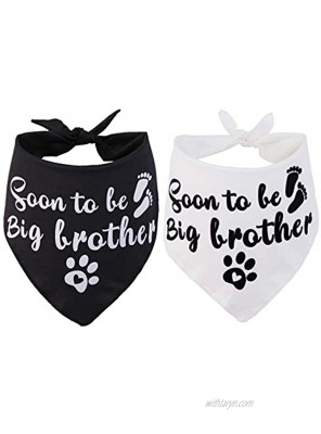 JPB Sooner to be Big Brother Dog Bandana,2 Pack Pet Baby Announcement Soft Scarf Gender Reveal Accessories