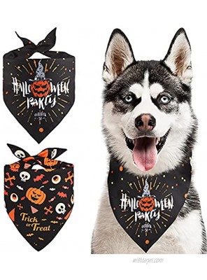 Kytely Halloween Dog Bandana Pumpkin Ghost Halloween Themed Bandanas Reversible Triangle Pet Scarf Bibs Accessories for Dogs Cats 2 Pack 4 Pack