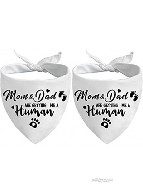 Mom&Dad are Getting me a Human Dog Pregnancy Announcement Bandana Pet Accessories for Dog Lovers Gender Reveal Photo Prop Pet Scarf Pack of 2