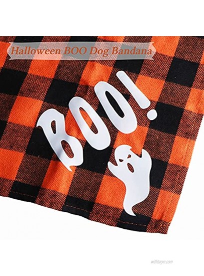 STMK Halloween Plaid Dog Bandanas Trick or Treat Boo Dog Bandana Scarf for Halloween Dog Puppy Costume Decorations