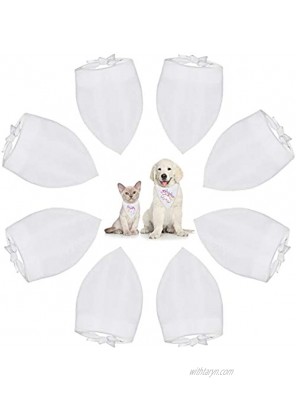 Weewooday 12 Pieces Solid White Pet Triangle Scarf Polyester Sublimation Blank DIY Dog Bandanas Pet Heat Transfer Triangle Bibs Kerchief Accessories for Dogs Puppy Cats