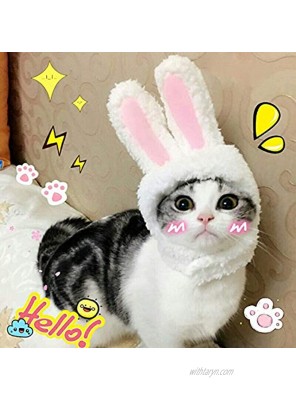BWOGUE Cute Costume Bunny Rabbit Hat with Ears for Cats & Small Dogs Party Costume Halloween Accessory Headwear