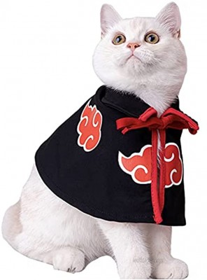 Cat Cloak Anime Ninja Costume，Naruto Akatsuki,Halloween Pet Clothes,Pet Cloak Cosplay Party for Small Dogs Cats Clothing