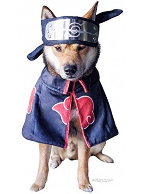 ChoChoCho Anime Cosplay Ninja Costume Dog Costume & Cat Costume for Halloween Ninja Cloak for Dogs and Cats Anime Plush Robe Halloween Costume & Halloween Outfits for Dogs Cats Puppies