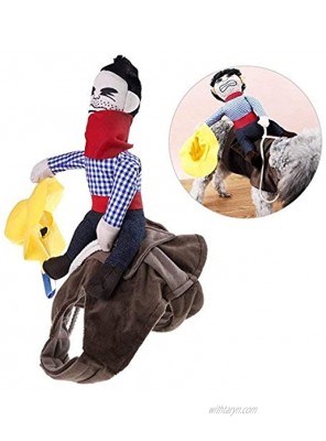 ISMARTEN Cowboy Rider Dog Costume Dogs Outfit Knight Style Doll Hat Halloween Day Pet Costume