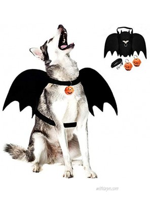 Legendog Dog Bat Wings Halloween Costumes for Dogs Pet Costume Bat Wings for Dogs with Dog Leash and Pumpkin Bells Pet Bat Wings