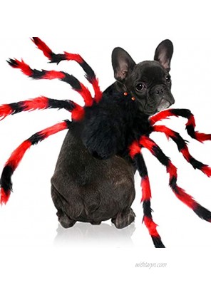 Malier Halloween Dog Cat Spider Costume Realistic Plush Simulation Spider Pets Cosplay Adjustable Dog Cat Costume for Small Medium Dogs Cats Kitten Decoration