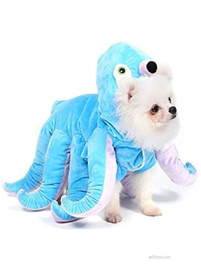 Mogoko Dog Cat Octopus Costumes Pet Halloween Cosplay Dress Funny Octopus Costume for Dogs