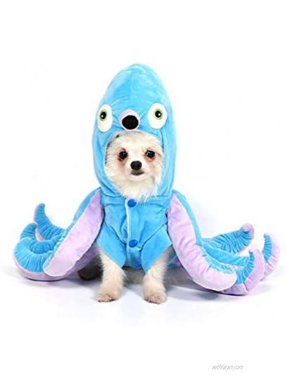 Mogoko Dog Cat Octopus Costumes Pet Halloween Cosplay Dress Funny Octopus Costume for Dogs