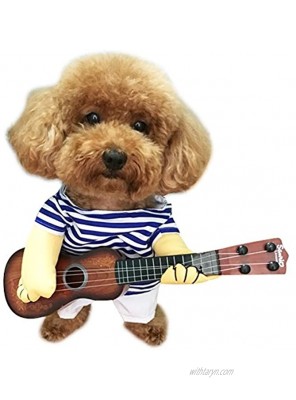 NACOCO Pet Guitar Costume Dog Costumes Guitarist Player Halloween Christmas Cosplay Party Funny Cat Clothes