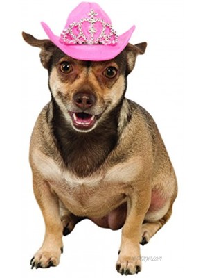 Rubie's Pink Cowgirl Dog Hat with Tiara M L