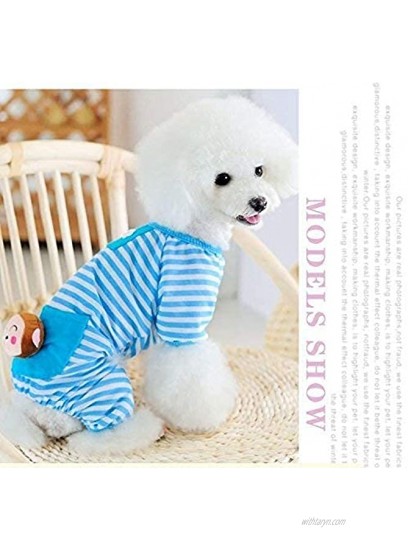S-Lifeeling Puppy Clothes Dog Coat Jumpsuit Comfy Dog Pajamas Dog Shirt Stripes Pet Dog Clothes