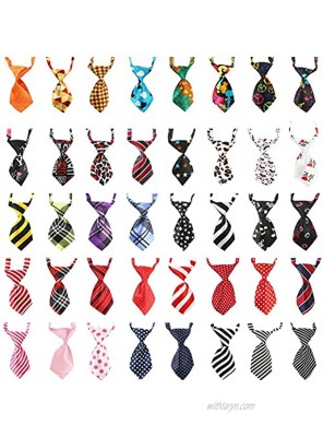Segarty Neck Ties for Dog 40 Pack Adjustable Pet Bow Ties Assorted Pattern for Small Dogs Cats Bowties Puppy Neckties Grooming Bows Festival Photography Holiday Party Valentine Costumes Birthday Gift