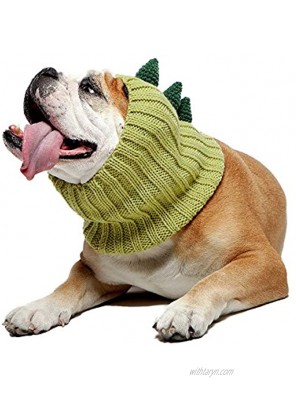 Zoo Snoods Dinosaur Dog Costume Neck and Ear Warmer Hood for Pets