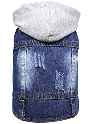 DABLUE Pet Denim Coat Dog Jeans Jacket Doggie Vest for Small Medium Dogs Cats Puppy Washed Clothes Hoodie