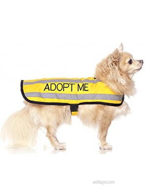 Dexil Limited Adopt ME Yellow Warm Dog Coats S-M M-L L-XL Waterproof Reflective Fleece Lined New Home Needed Donate to Your Local Charity