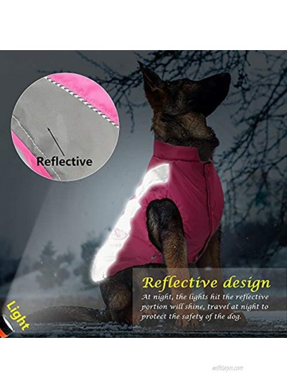 Didog Waterproof Dog Winter Coats Clothes,Reflective Dog Cold Weather Vest Jackets with Soft Warm Fleece,Windproof Dog Apparel for Medium Large Dogs