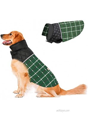 Dog Jacket Winter Coats for Dogs Coat Sweater for Cold Weather Reversible Waterproof Warm Dog Sweaters for Small Medium Large Dogs