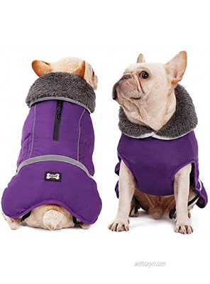 Dog Warm Coat Doggie Winter Turtleneck Jacket Apparel Pet Cold Weather Waterproof Windproof Clothes Classic Doggy Soft Vest Pets Clothing for Small Medium Large Dogs Puppy Supplement
