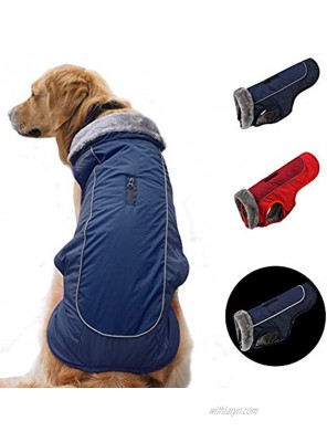 Dog Winter Coat Cozy Waterproof Windproof Vest Winter Coat Warm Dog Apparel Cold Weather Dog Jacket XS-3XL 4XL: Chest 38.2"-40.16” Neck 25.98" Red