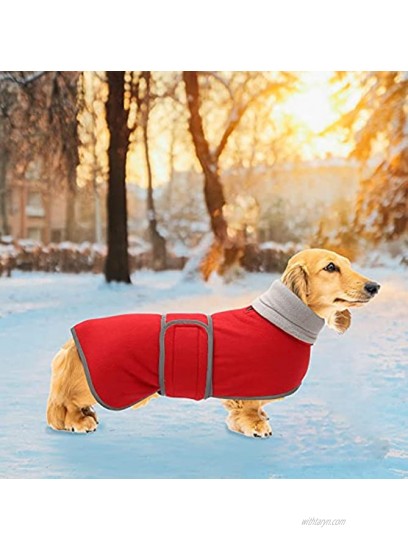 Geyecete Dog Jacket Dog Coat Perfect for Dachshunds Dog Winter Coat with Padded Fleece Lining and high Collar Dog Snowsuit with Adjustable Bands Sizes