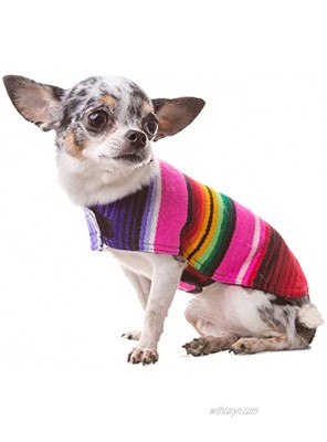 Handmade Dog Poncho from Mexican Serape Blanket Dog Clothes Coat Costume Sweater Vest