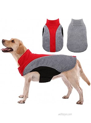Kuoser Dog Fleece Vest Dog Coat Jacket Reversible Reflective Windproof Cold Weather Dog Clothes Pet Apparel for Small Medium and Large Dogs for Indoor and Outdoor Use