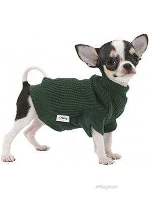 LOPHIPETS Dog Sweaters for Puppy Small Dogs Puppy Chihuahua Yorkie Clothes Cold Weather Coat-Atrovirens XXS