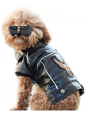 NIULA Cuteboom Dog Winter Coat Pu Leather Motorcycle Jacket for Dog Pet Clothes Leather Jacket Waterproof