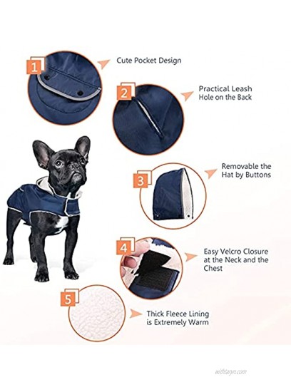 Preferhouse Dog Winter Coat Waterproof Windproof Dog Reflective Warm Vest Dog Pet Apparel for Cold Weather Dog Outdoor Jacket for Small Medium Extra Large Dogs with Removable Hat