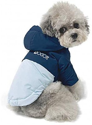 Small Dogs Coat Cozy Warm Hoodie Pet Clothes Warm Puppy Jacket for Cold Weather Cute Dog Apparel Comfortable Stylish Cotton Puppy Winter Coats with Hooded for Dogs Walking Hiking Travel L Blue