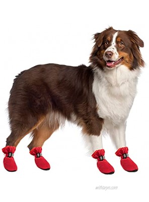 BINGPET Dog Shoes Waterproof Dog Boots Paw Protectors with Reflective and Adjustable Straps Anti-Slip for Indoor & Outdoor Wear